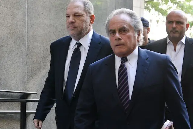 Harvey Weinstein and his defense lawyer, Benjamin Brafman.